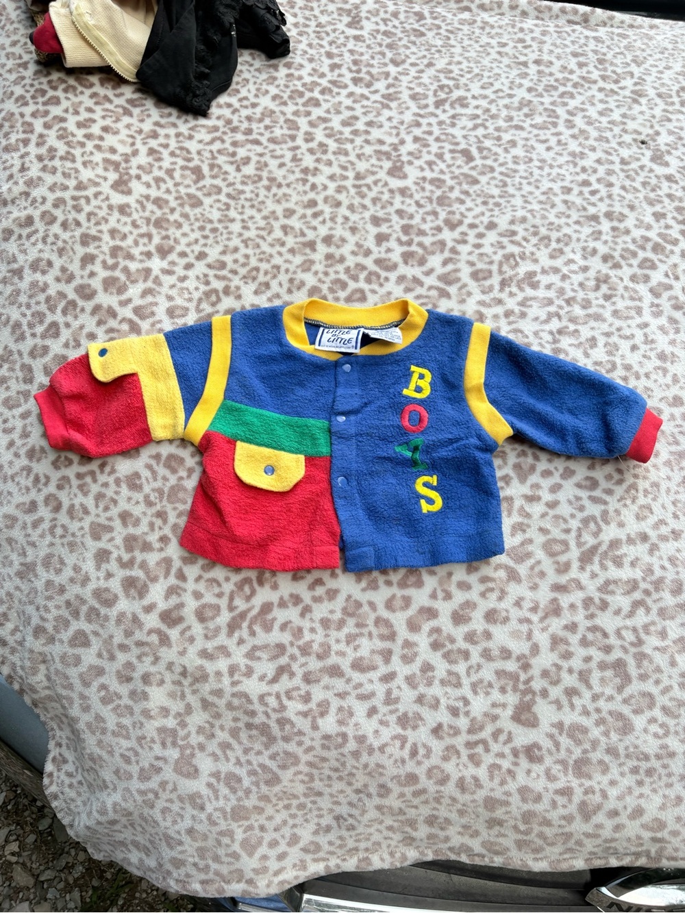 Vintage Colorblock Primary Colors 'Boys' Snap Front Jacket 6-9 Months